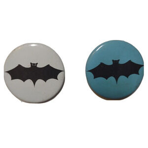 Batman Blue White Pinback Button Badge Pins Original 1989 Licensed Official Bat